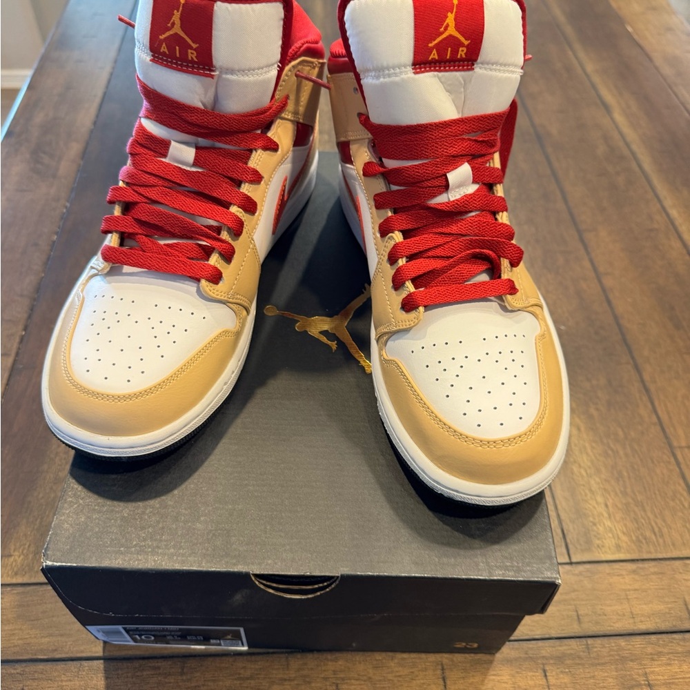 Jordan Men's Sneakers - Red and Tan